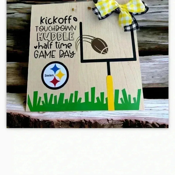 Pittsburgh Steelers handmade 12x12 Wall Sign. Choose with or without bow. #NFL - Picture 6 of 6